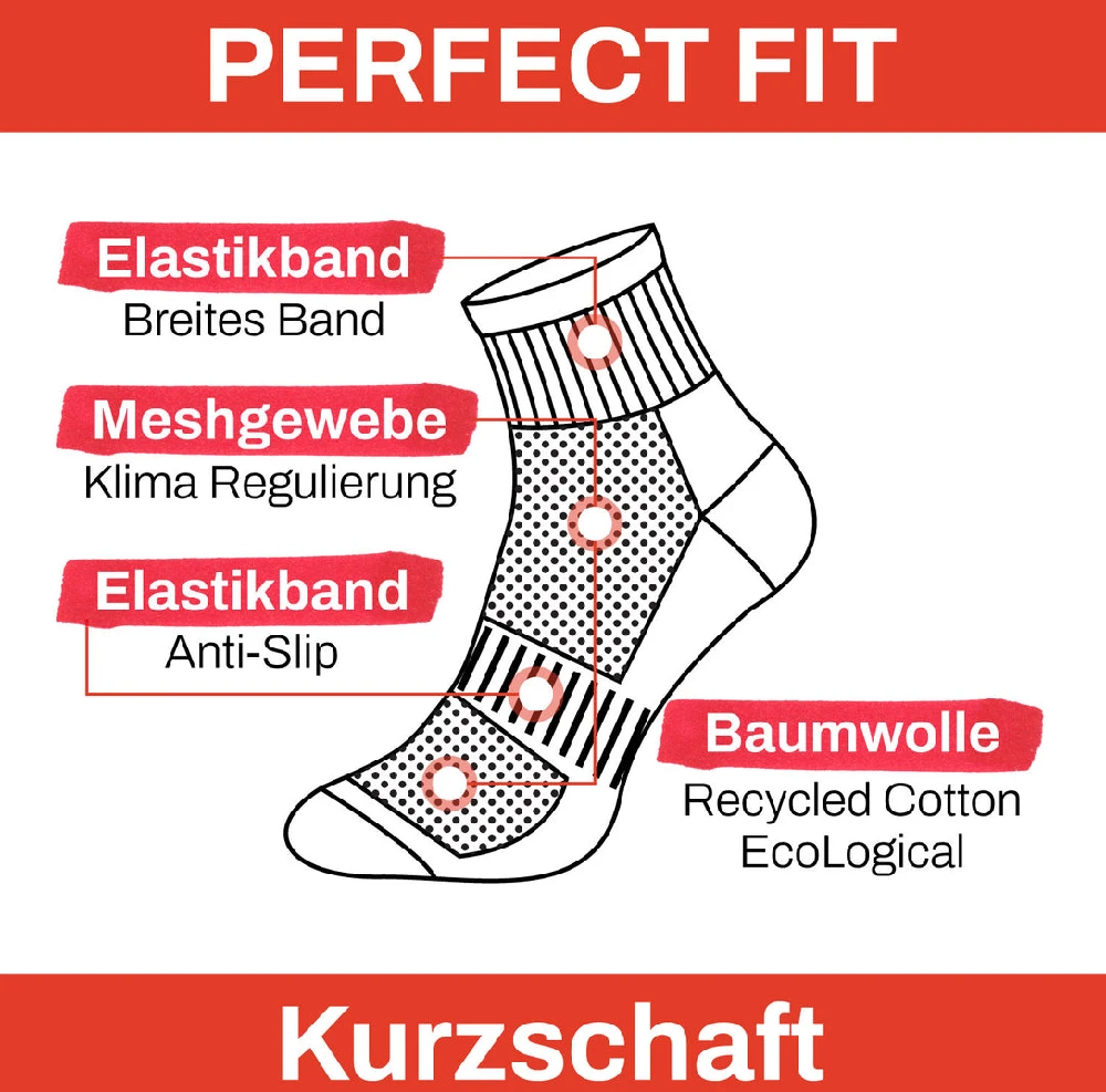 Sportinės Kojinės Quarter Fitness AirGrip Sneaker ChiliLifestyle 3 Poros, Unisex