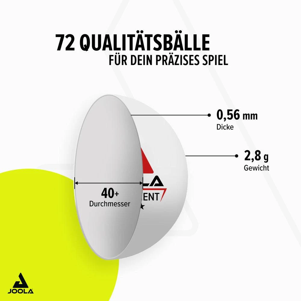 Stalo teniso kamuoliukai Joola Tournament 3 žvaigždės 72 vnt balti