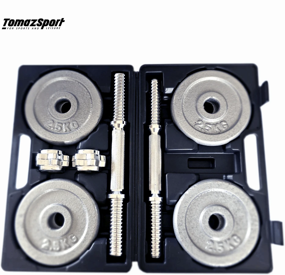 Thoms Reguliuojamo Svorio Plieninių Hantelių Rinkinys Tomaz Sport Steel Power 2x10 kg