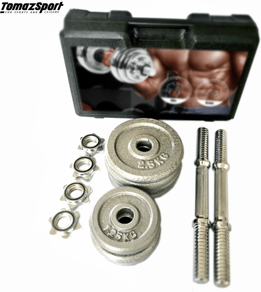 Thoms Reguliuojamo Svorio Plieninių Hantelių Rinkinys Tomaz Sport Steel Power 2x10 kg