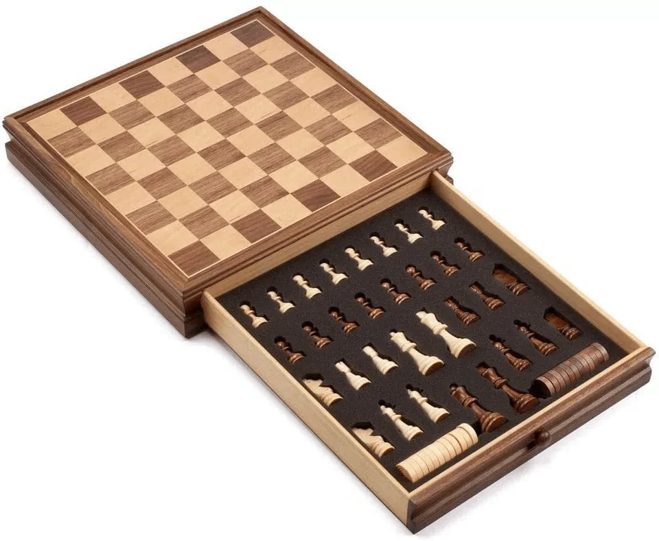 Tomaz Sport Šachmatų-Šaškių Rinkinys Riešuto Medžio, Karalius 7,6cm