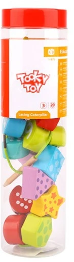 Tooky Toys Mediniai vėrimo kaladėlės Vikšras TOOKY TOY