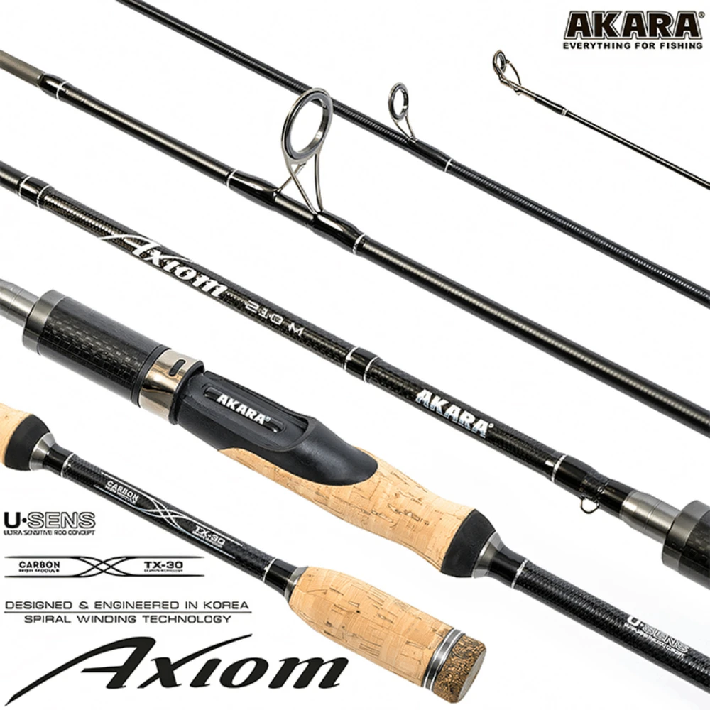 Universalus Spiningas AKARA Axiom TX-30 2-jų dalių, Ilgis 2,25m, Testas 6-28g