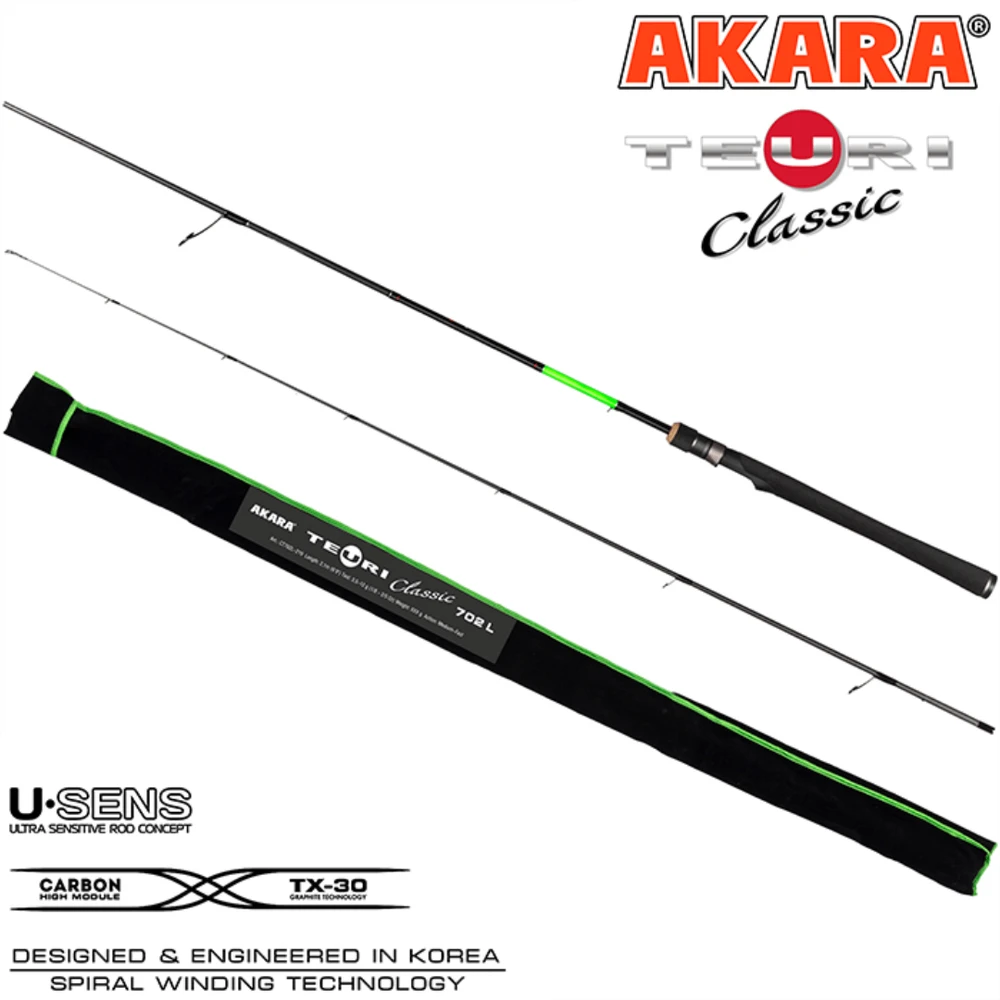 Universalus Spiningas AKARA Teuri LS TX-30, 2-dalys Ilgis 1,98 m, Testas 3,5-12g.
