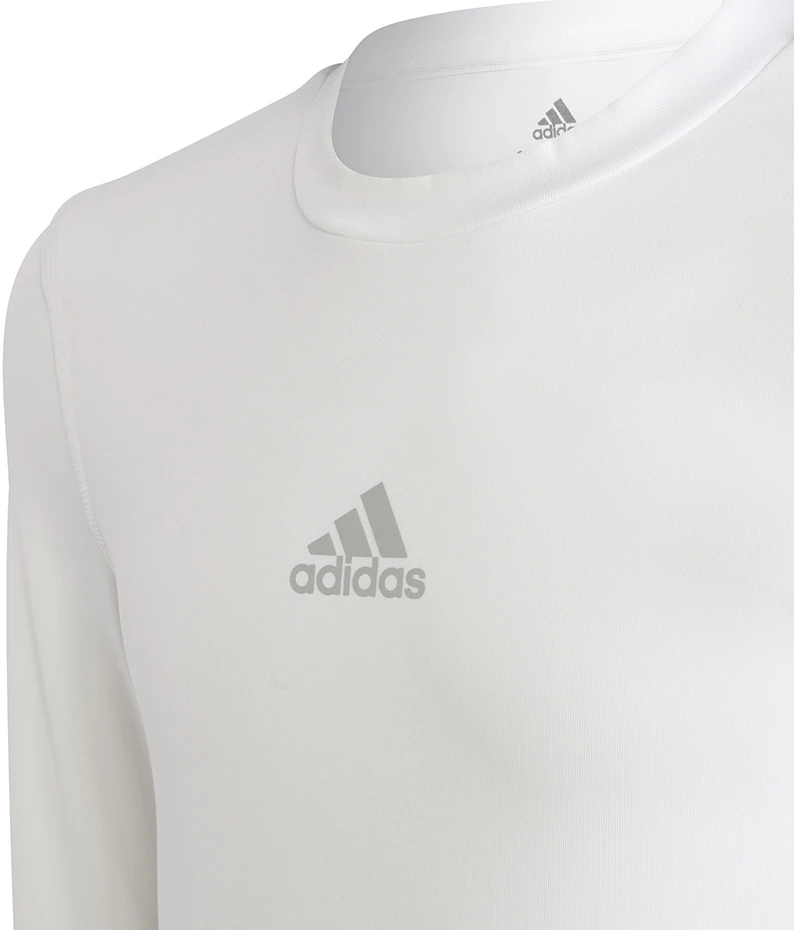 Vaikiški Marškinėliai Ilgomis Rankovėmis Adidas Youth Techfit Balti H23156