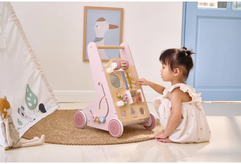 Viga Toys Medinis rožinis stumdukas PolarB
