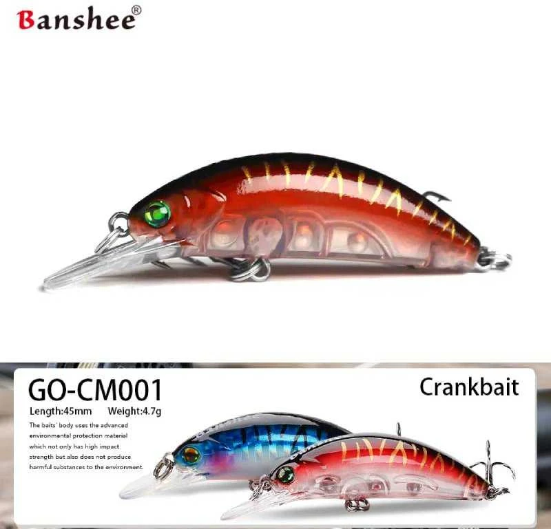 Vobleris Banshee Crankbait 45mm 4.7g GO-CM001 Raudona Juodas Back, Plūdrus