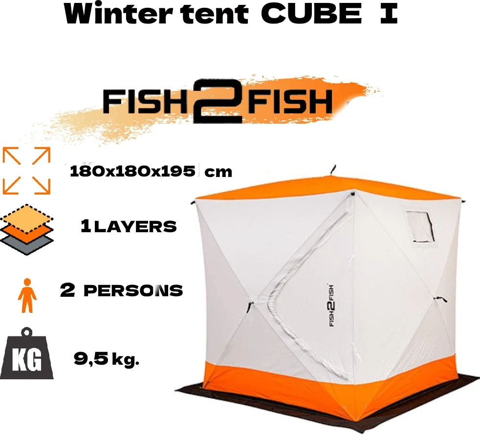 Žieminė Palapinė Fish2Fish Cube I su Dėklu 180x180x195