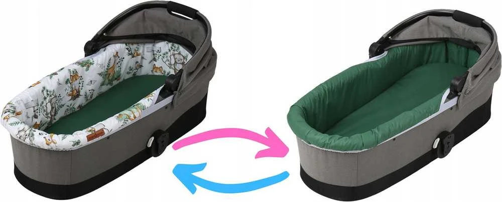 Babymam Vežimėlio lopšio komplektas, įdėklas ir čiužinio paklodė