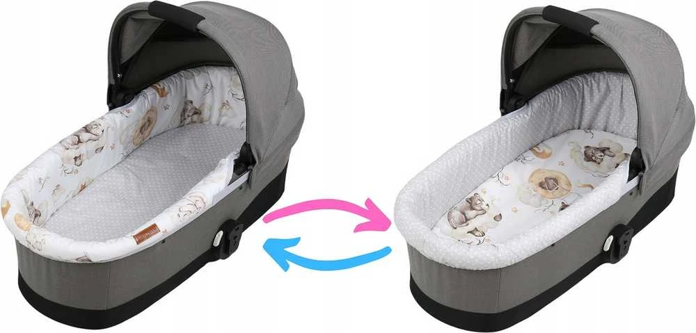 Babymam Vežimėlio lopšio komplektas, įdėklas ir čiužinio paklodė