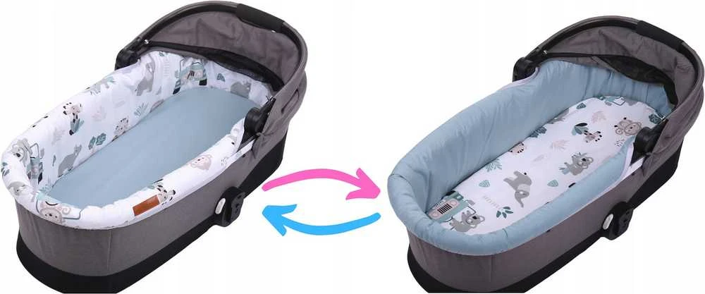 Babymam Vežimėlio lopšio komplektas, įdėklas ir čiužinio paklodė
