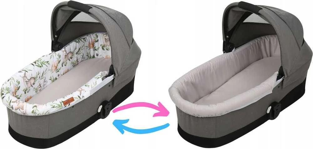 Babymam Vežimėlio lopšio komplektas, įdėklas ir čiužinio paklodė