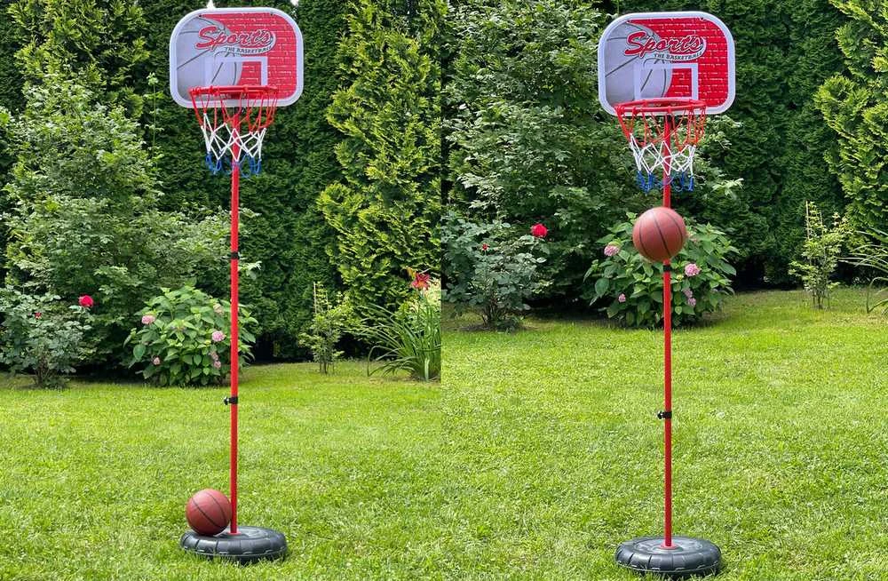 Krepšinio stovas su lanku ir kamuoliu, 65 cm - 171 cm