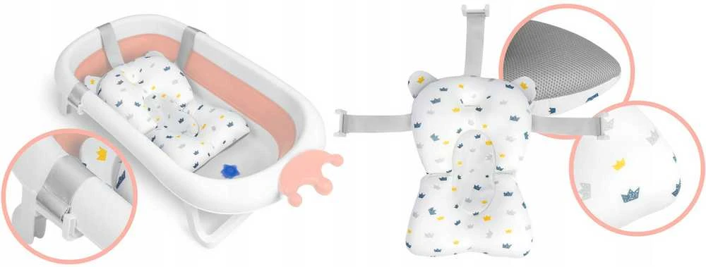 Ricokids Sulankstoma kūdikio vonelė su pagalve