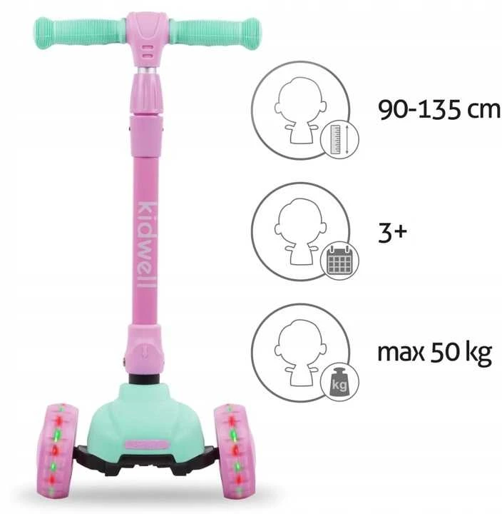Triratis paspirtukas Kidwell Jax Mint/Rožinė