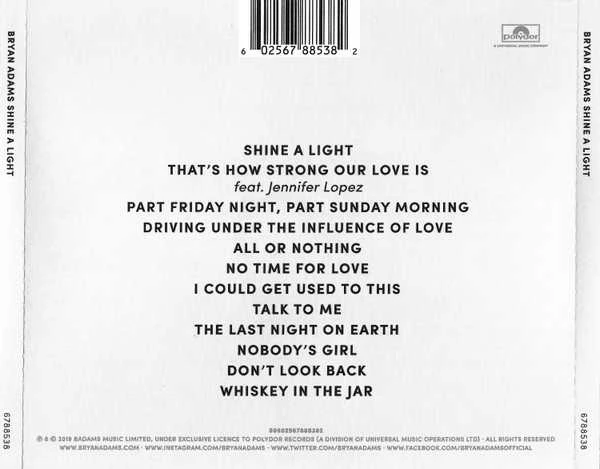 Bryan Adams – Shine A Light CD