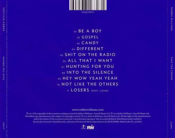 Robbie Williams - Take The Crown CD