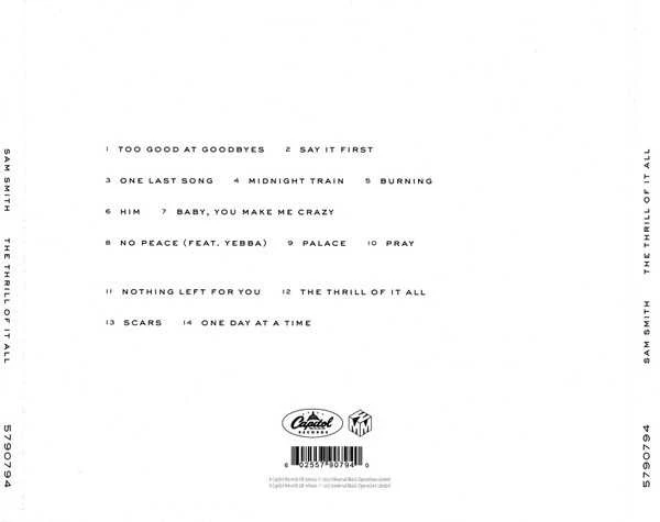 Sam Smith ‎– The Thrill Of It All CD