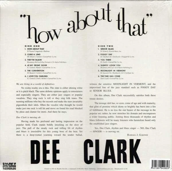 Vinilinė plokštelė - Dee Clark – How About That 1LP