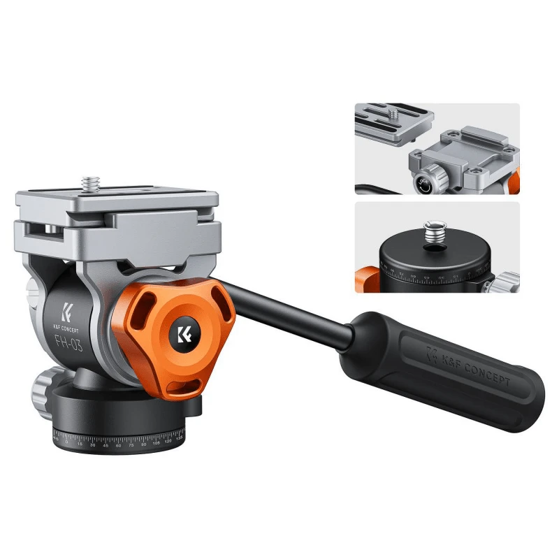 Vaizdo Galvutė - K&F Concept FH-03 5kg Talpa +90°/-90° Pasvirimas 360° Sukimas
