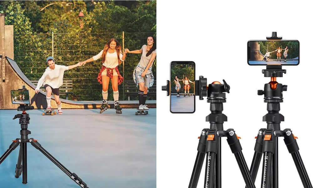 K&F Concept Fotoaparato trikojis su profesionalia 3D galvute, KF09.101V1