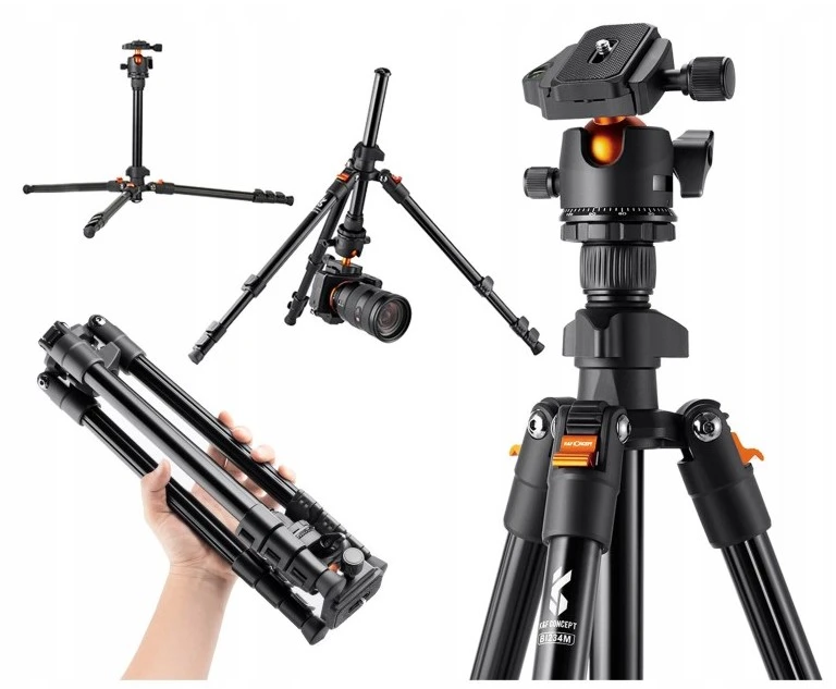 K&F Concept Fotoaparato trikojis su profesionalia 3D galvute, KF09.101V1
