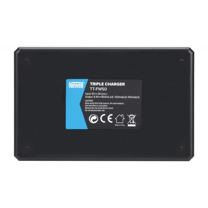 „Newell TT-USB-C“ trijų kanalų įkroviklis, skirtas „NP-FW50“ ir „Sony“ įkrovikliams