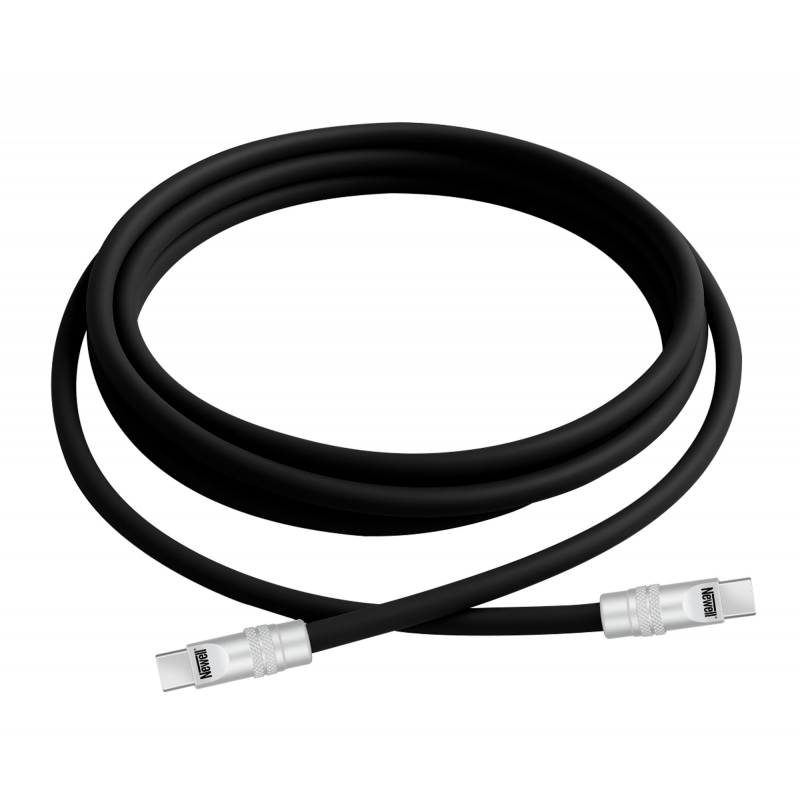 USB-C Kabelis - Newell USB-C 100W greito įkrovimo kabelis, 2m, Silikonas, Juodas