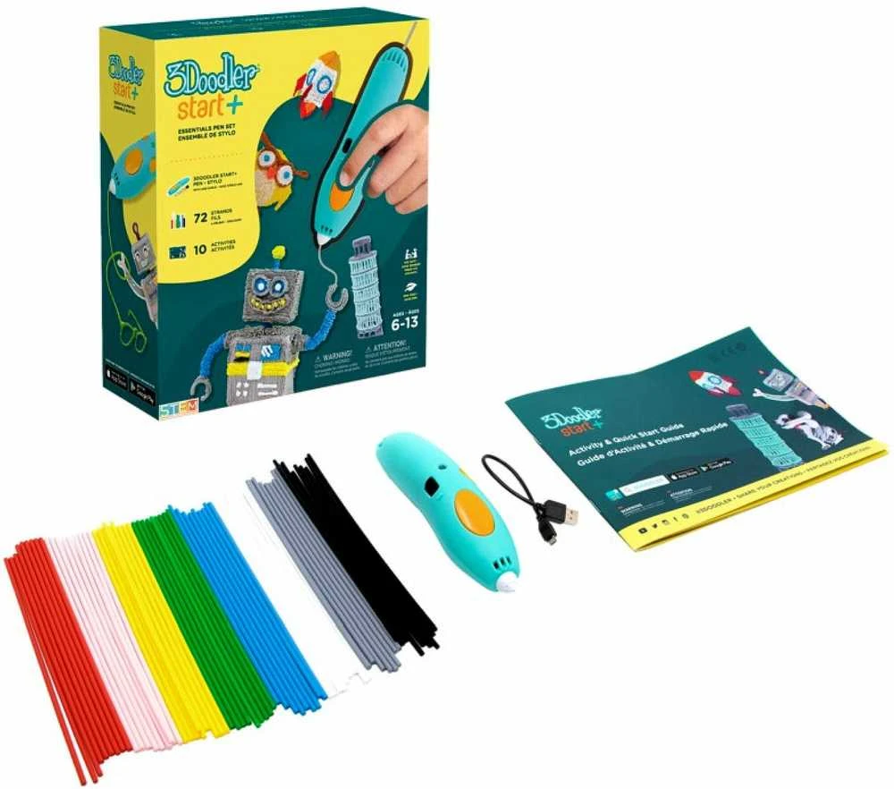 3D rašiklis 3Doodler Start+ su užpildų rinkiniu