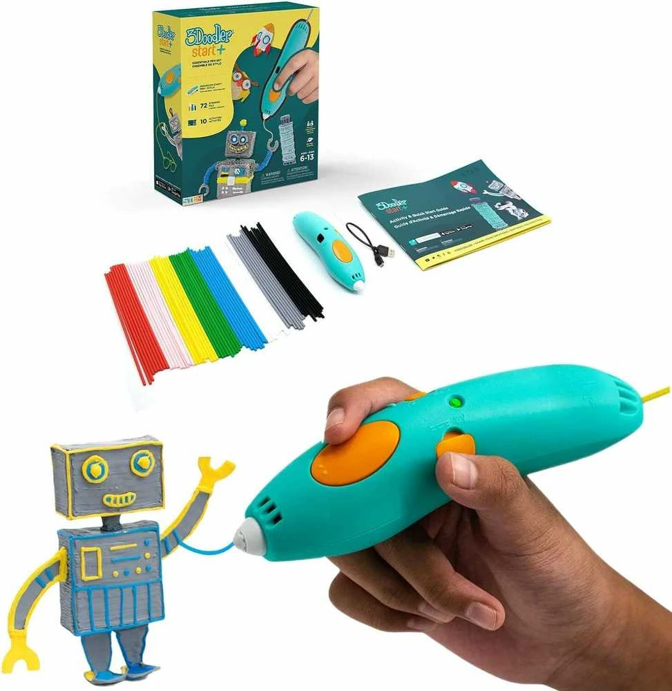 3D rašiklis 3Doodler Start+ su užpildų rinkiniu