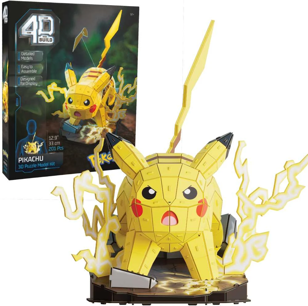 Spin Master 4D dėlionė „Pokemon Pikachu“ 3D dėlionė, 201 detalė, 33 cm