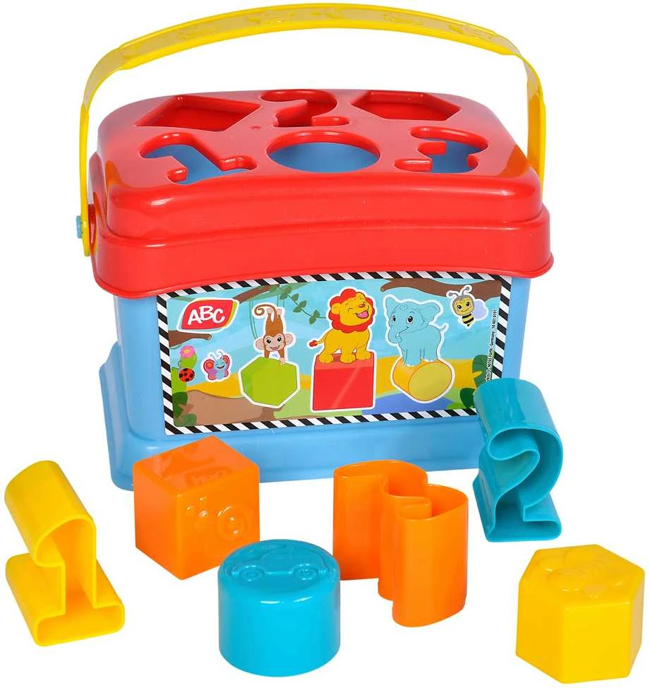 ABC Koszyk su dangteliu Rinkinys Sorter su klockami + muzikinis centras i piramidka