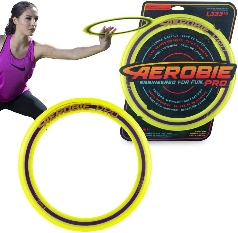 Aerobie Pro frisbio metimo lankas geltonas 33 cm Spin Master