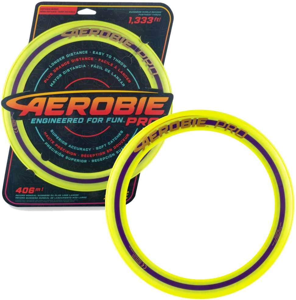 Aerobie Pro frisbio metimo lankas geltonas 33 cm Spin Master