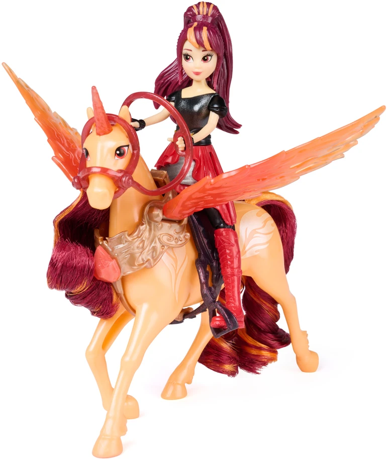 Spin Master Akademia Jednorożców Magia Skrzydeł Rinkinys lalka Valentina i figurka jednorożca Cinder + priedai Unicorn Academy Wing Magic