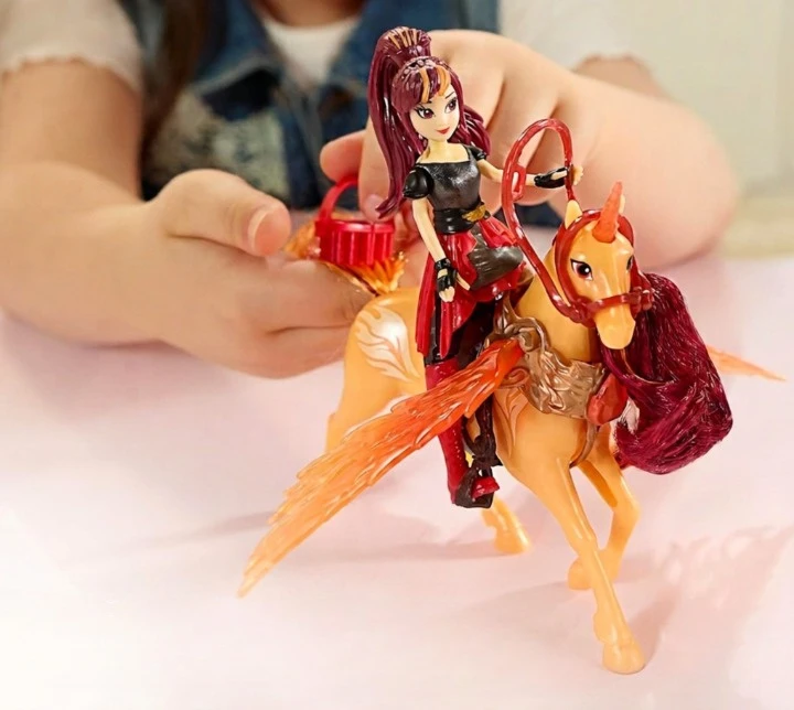 Spin Master Akademia Jednorożców Magia Skrzydeł Rinkinys lalka Valentina i figurka jednorożca Cinder + priedai Unicorn Academy Wing Magic