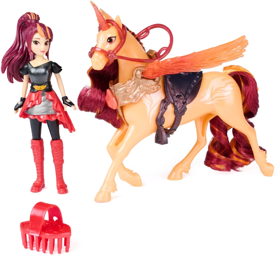 Spin Master Akademia Jednorożców Magia Skrzydeł Rinkinys lalka Valentina i figurka jednorożca Cinder + priedai Unicorn Academy Wing Magic