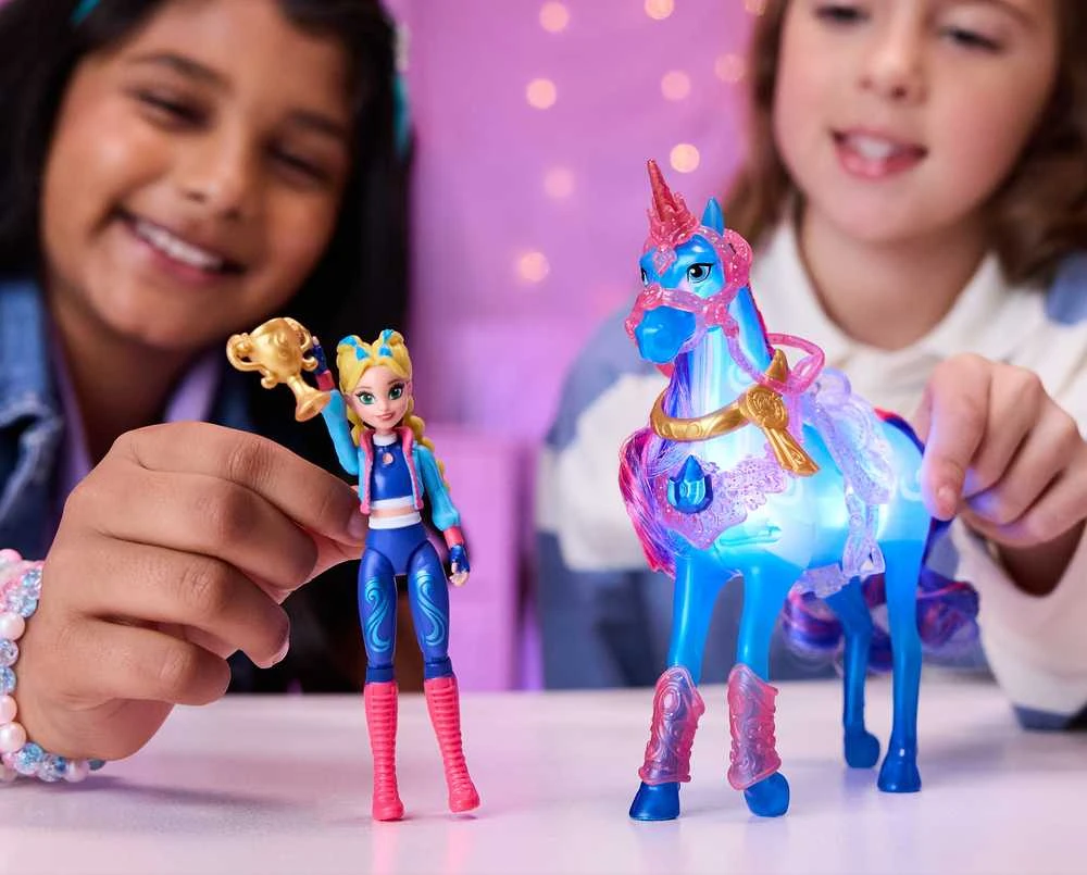 Spin Master Unicorn Academy Vienaragio akademija – traukinukas ir švytinti upė (6075347)