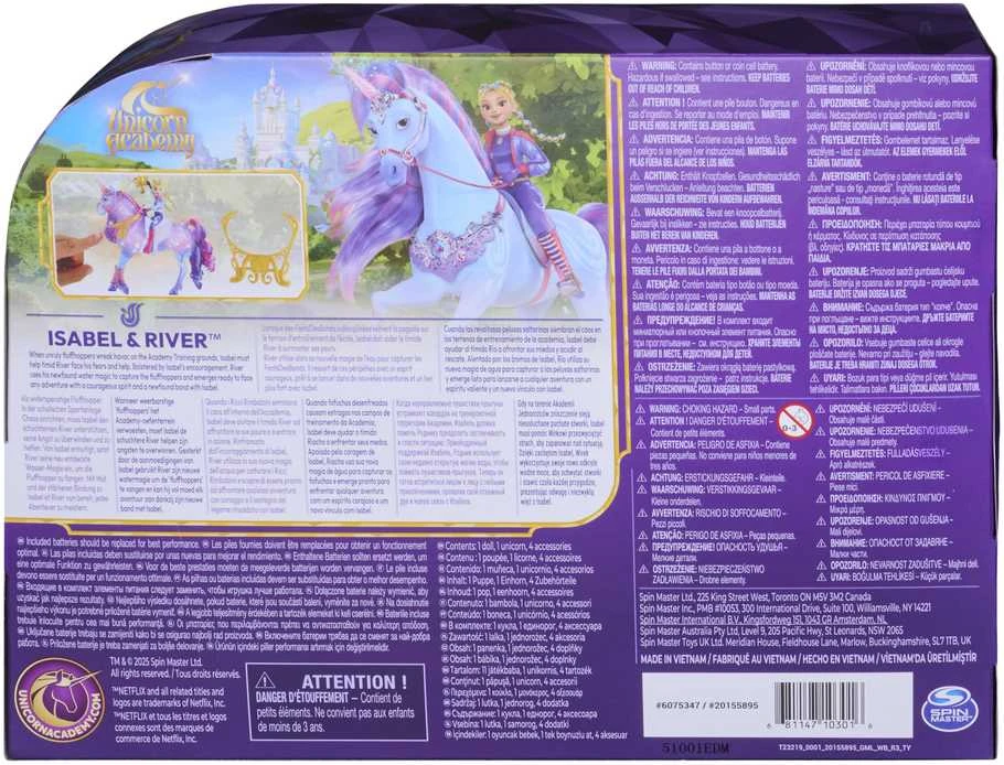 Spin Master Unicorn Academy Vienaragio akademija – traukinukas ir švytinti upė (6075347)