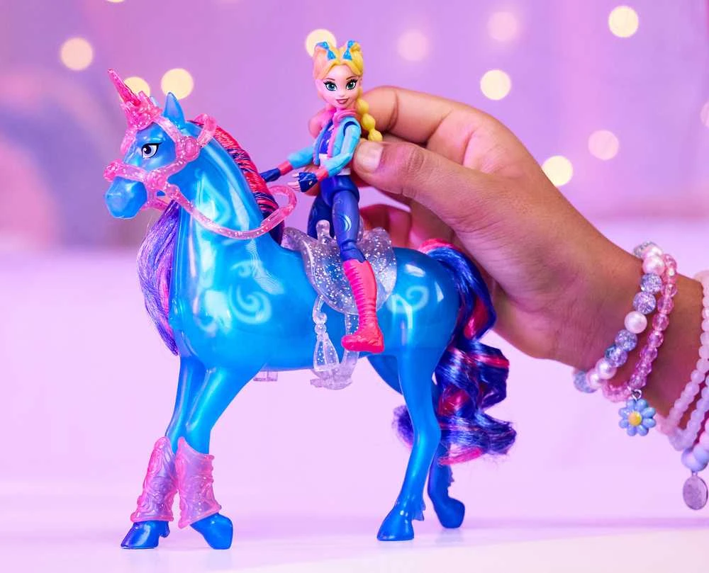Spin Master Unicorn Academy Vienaragio akademija – traukinukas ir švytinti upė (6075347)