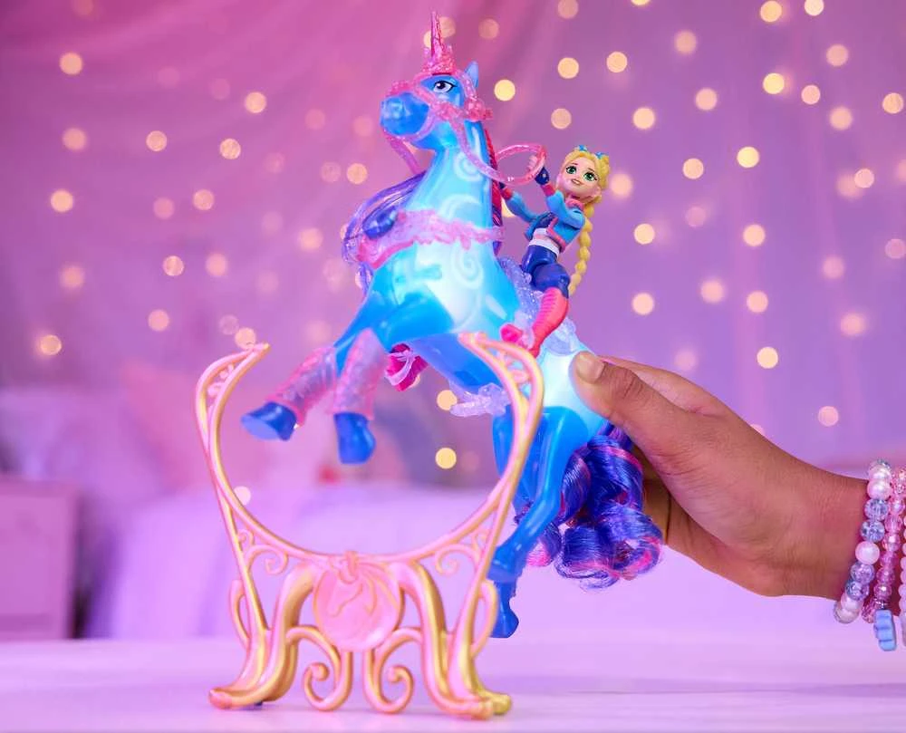 Spin Master Unicorn Academy Vienaragio akademija – traukinukas ir švytinti upė (6075347)