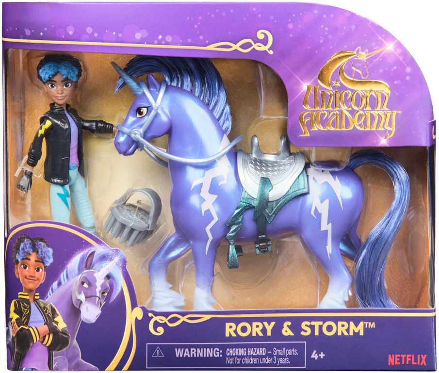 Unicorn Academy Rinkinio Vienaragio akademijos figūrėlės Roris ir Audros raitelis bei Vienaragis + Priedai Vienaragio akademija