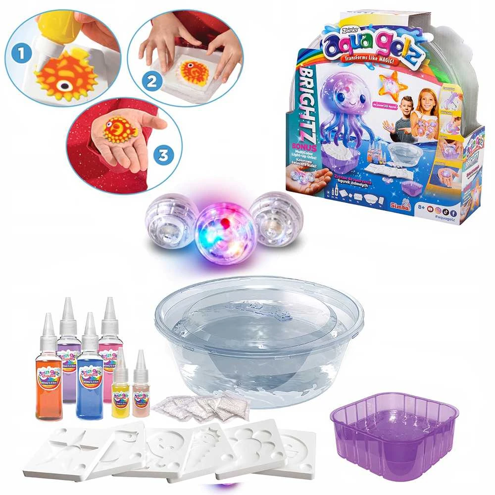 Smoby Minkšti pliušiniai šviečiantys kamuoliukai Aqua Gelz Deluxe