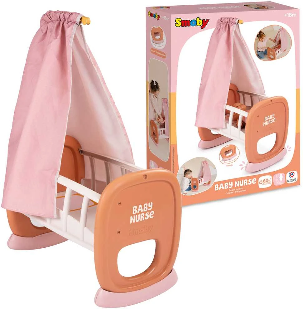 Smoby Baby Nurse lopšys su baldakimu