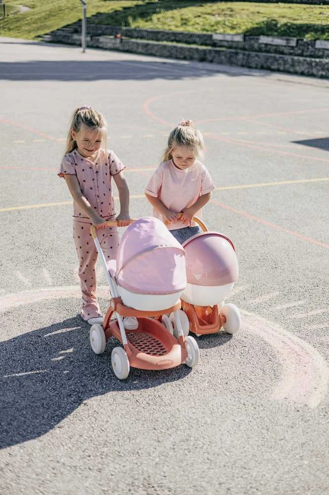 Lėlių vežimėlis Smoby Baby Nurse, balta/rožinė
