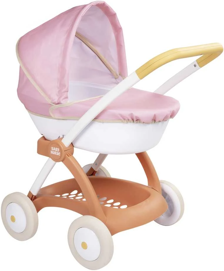 Lėlių vežimėlis Smoby Baby Nurse, balta/rožinė