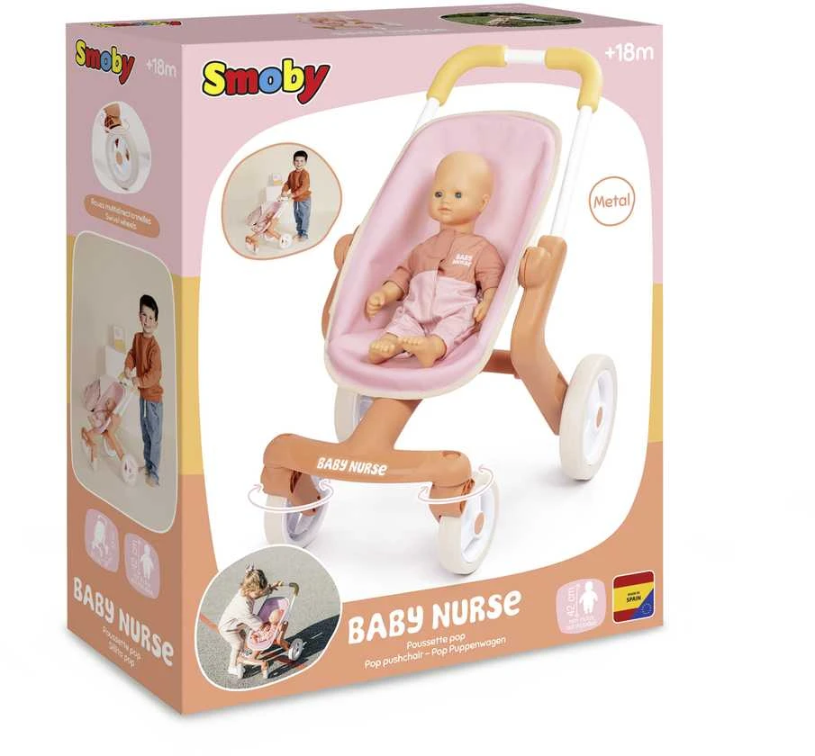 Vaikiškas lėlių vežimėlis Smoby Baby Nurse 42 cm lėlėms