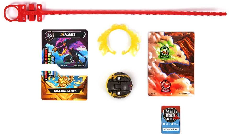 Bakugan set Special Attack Flame Besisukanti spalvinga veiksmo figūrėlė + kortelės