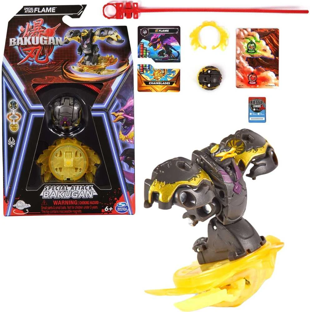Bakugan set Special Attack Flame Besisukanti spalvinga veiksmo figūrėlė + kortelės