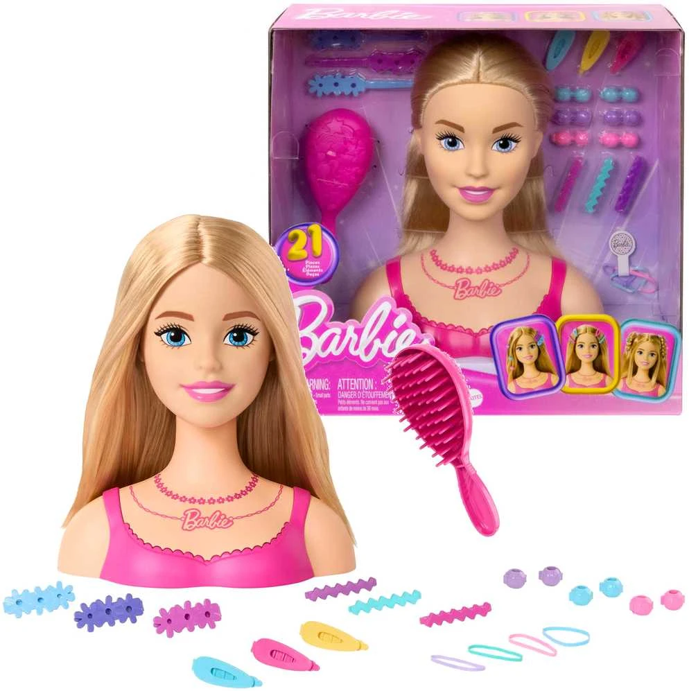 BARBIE stilizavimo galva – šviesūs plaukai (HMD88)